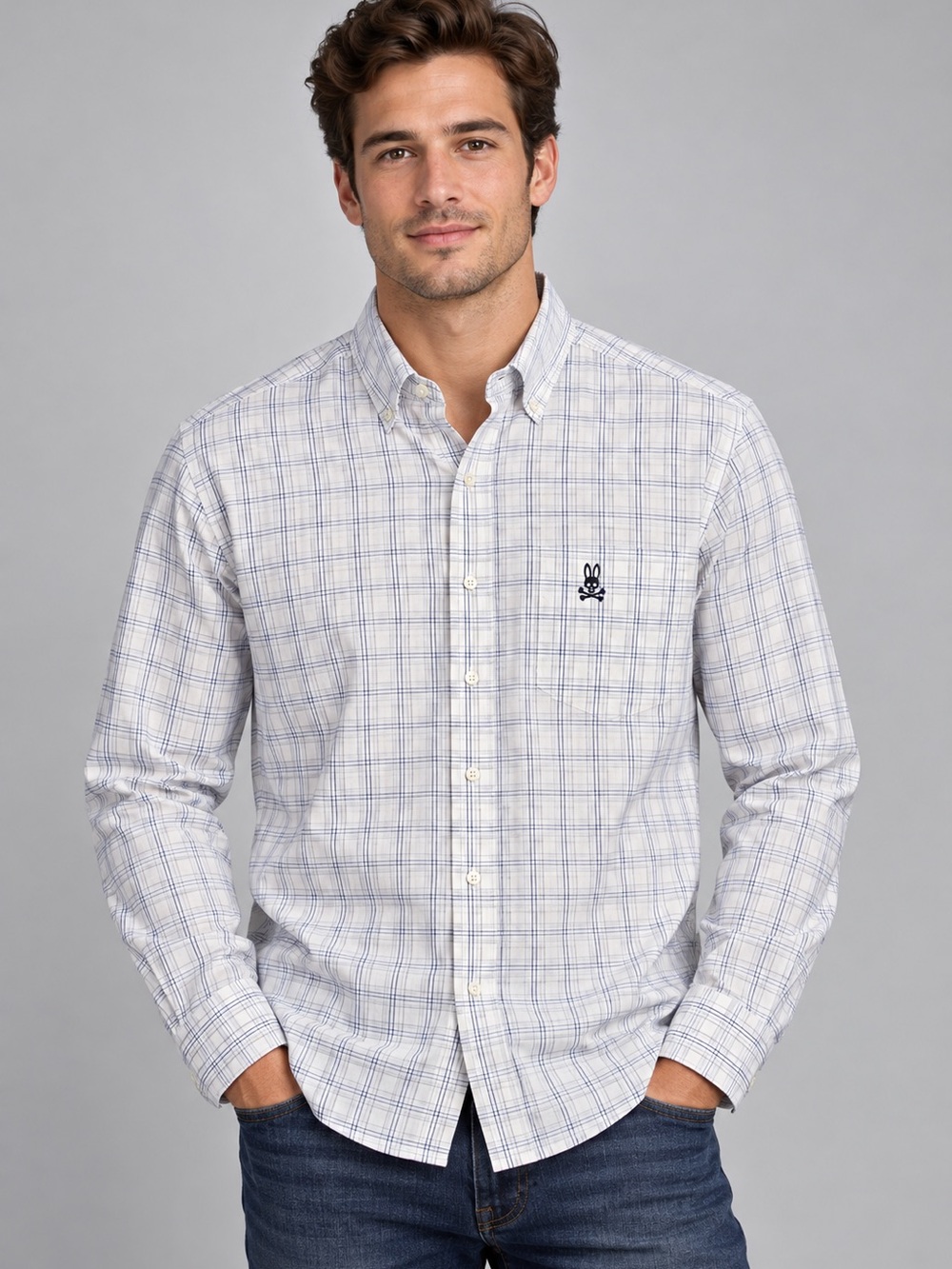 Psycho Bunny by Robert Godley Men’s XL Plaid Button Down Shirt 100% Pima Cotton